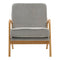 65cm Wide Linen Upholstered Wooden Armchair - Beige