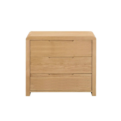 Julian Bowen Curve 3 Drawer Chest - Oak