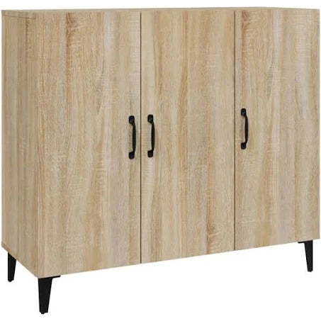 vidaXL Sideboard Storage Cabinet, Sonoma Oak Finish Engineered Wood, Industrial ...