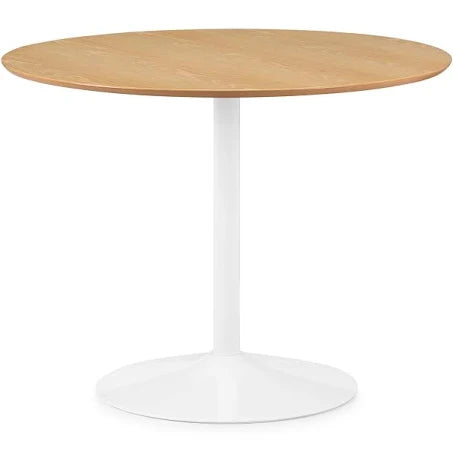 Julian Bowen Blanco Round Pedestal Dining Table, White & Oak