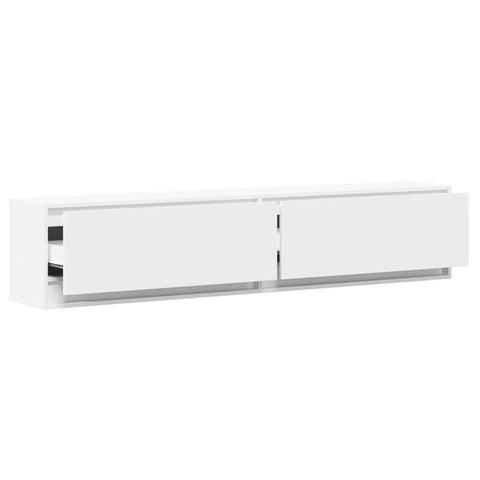 vidaXL TV Wall Cabinet with LED White 180x31x38 cm