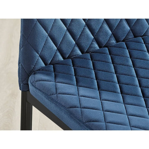 Furniture Box Novara 120cm Dining Table & 6 Navy Chairs