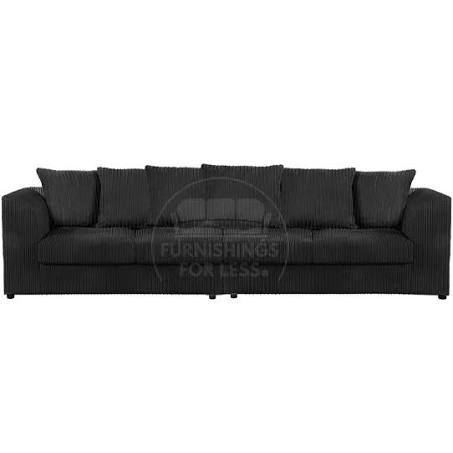 Luxor Long Fabric Jumbo Cord 4 Seater Sofa - Scatter Back