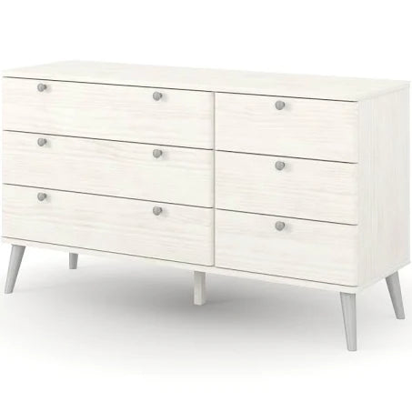 Augusta White 3 plus 3 Drawer extra wide Chest of Drawers - white