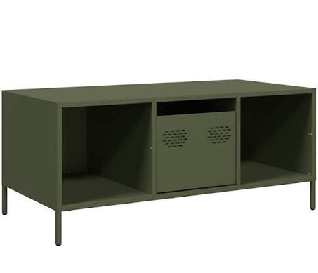 vidaXL Coffee Table Olive Green 101.5x50x43.5 cm Cold-rolled Steel