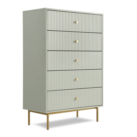 Devon Large Chest of Drawers 5 Drawers - Sage