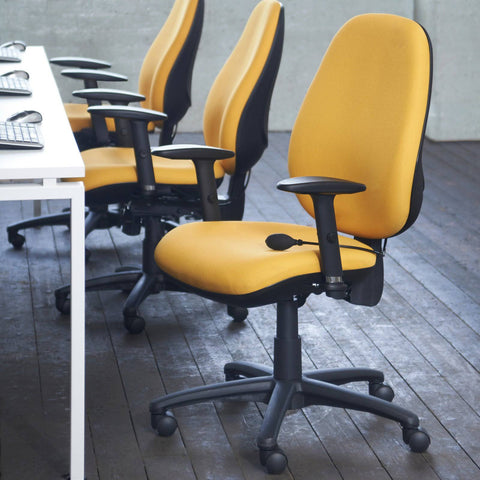 Jota High Back Operator Chair with Adjustable Arms - Black