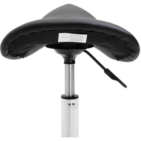 HOMCOM - Pu Leather Saddle Stool W/ Moulded Padded Seat Adjustable Height - Black
