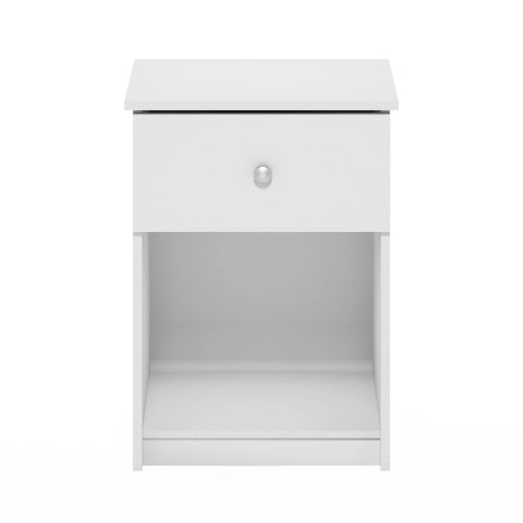 Furinno Lucca Side Table, End Table, Nightstand with One Drawer, French Oak Grey