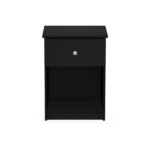 Furinno Lucca Side Table, End Table, Nightstand with One Drawer, French Oak Grey