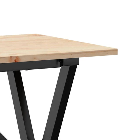 vidaXL Dining Table X-Frame 100x50x75 cm Solid Wood Pine and Steel