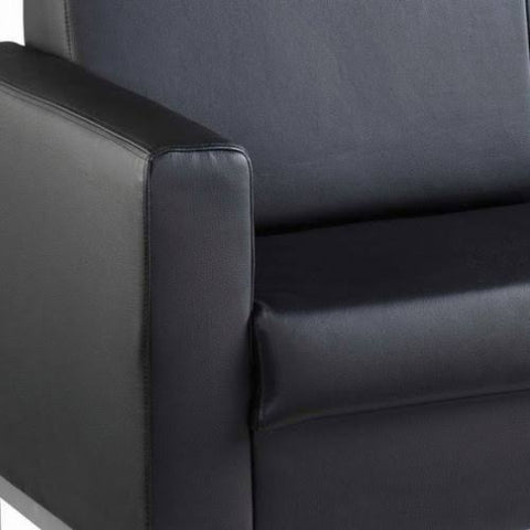 Helsinki Square Back Reception Single Tub Chair - Black Leather Faced