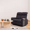 Brady Manual Recliner Sofa Suite Dark Grey Padded Fabric - Grey Fabric / 2