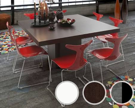 Dusk 150cm Dining Table High Gloss White Finish by Temahome