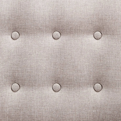 Button Tufted Armchair with Solid Wood Legs - Beige
