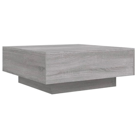 vidaXL Coffee Table with LED Lights Grey Sonoma 80x80x31 cm