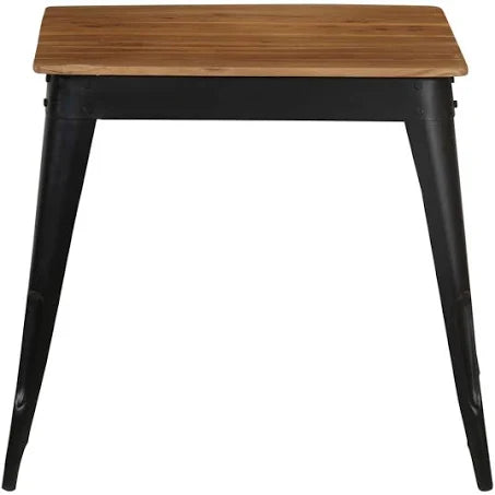 vidaXL Dining Table Solid Acacia Wood and Steel 75x75x76 cm