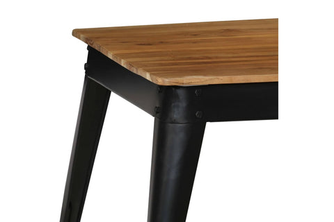 vidaXL Dining Table Solid Acacia Wood and Steel 75x75x76 cm