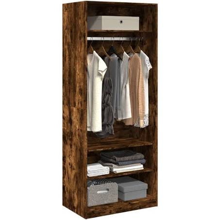 vidaXL Wardrobe Smoked Oak 80x50x200 cm Engineered Wood