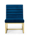 Bellagio Velvet Chair - Blue & Gold - Julian Bowen