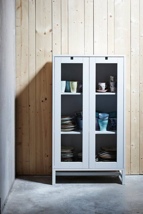 Mavis Falsterbo Cabinet 127 cm Glass Doors - Cupboards & Display Cabinets Birch ...