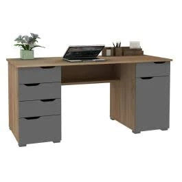 Alphason Kentucky Contemporary Desk in 3 Colours, White,Dk Oak & White or Lt Oak ...