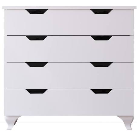 Evuhome - Bergen 4 Chest of Drawers, White - White