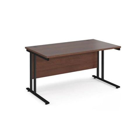 Maestro 25 Straight Desk 1000mm x 800mm - White Cantilever Leg Frame, White Top