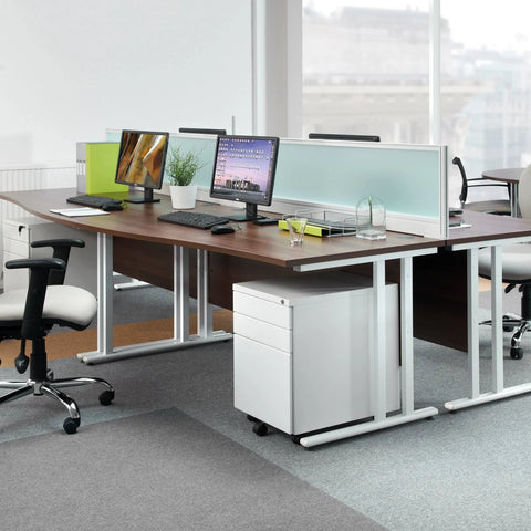 Maestro 25 Straight Desk 1000mm x 800mm - White Cantilever Leg Frame, White Top