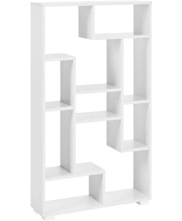 Bookcase Shelves White Frame Open Back Storage Beliani