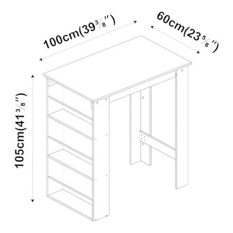 Urbnliving 3 Tier Dining Bar Coffee Kitchen Island Table Open Storage Shelves ...