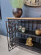 Industrial Sideboard, Shelving Unit, Black Metal Frame, Wooden Top