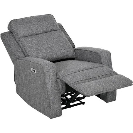 HOMCOM Electric Recliner Armchair, Recliner Chair with Adjustable Leg Rest, USB ...