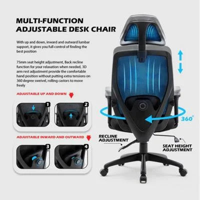 HNNHOME Recline Ergonomic Office Chair with Back Support and Headrest