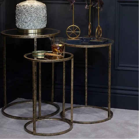 Mindy Brownes Mirror Top Nest of Tables - Set of 3