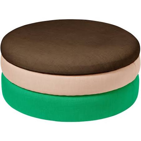 Broste Copenhagen Pond Pouf Green/pink/coffee Ø68cm - 31001147