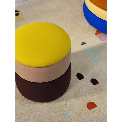 Broste Copenhagen Pond Pouf Green/pink/coffee Ø68cm - 31001147
