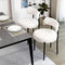 Set Of 2 Teddy Fabric Dining Chair Modern Kitchen Bedroom Seat Metal