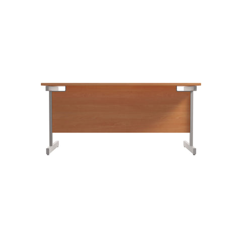 Jemini 1600mm Rectangular Desk, Silver Cantilever Leg, Beech