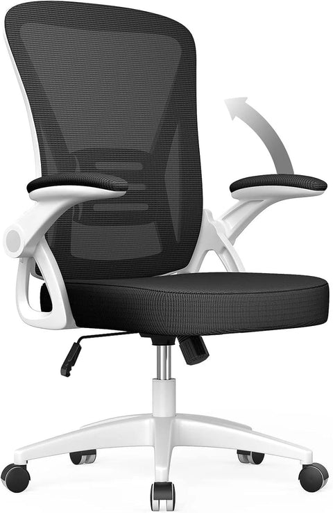 Bigzzia (White B) Ergonomic Office Chair with Adjustable Headrest