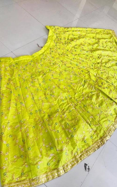 Alia Bhatt Lime Green Silk Lahenga