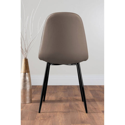 Furniture Box Kylo Brown Wood Effect Dining Table and 4 Cappuccino Corona Black ...