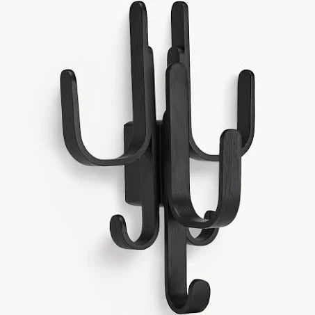 Cooee Design Woody 3-in-1 Hook - Hooks & Hangers Oak Black Stained Oak - ED-05-02-BK