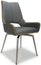 Mako Swivel Leather Effect Dining Chair (Sold in Pairs) - Available in Graphite ...