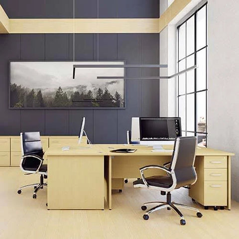 Impulse Straight Desk Panel End Leg Maple 1400 x 800mm