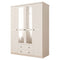 Evu Volet 4 Door 2 Drawer White XL Mirrored Wardrobe