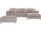 Beliani Right Hand Fabric Corner Sofa with Ottoman Beige Oslo