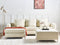 Beliani Right Hand Fabric Corner Sofa with Ottoman Beige Oslo