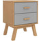 vidaXL Bedside Cabinet Olden Grey and Brown Solid Wood Pine