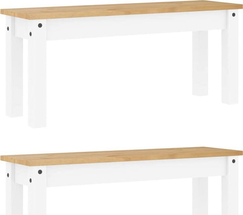 vidaXL 3 Piece Dining Set Panama Grey Solid Wood Pine